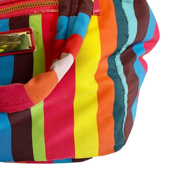 Juicy Couture Striped Fabric Purse Y2K Throwback Bag Satchel JC 90's Style - Picture 4 of 8